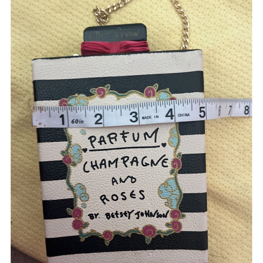 Betsey Johnson Champagne & Roses Perfume Bottle Purse Limited Edition - Picture 7 of 8